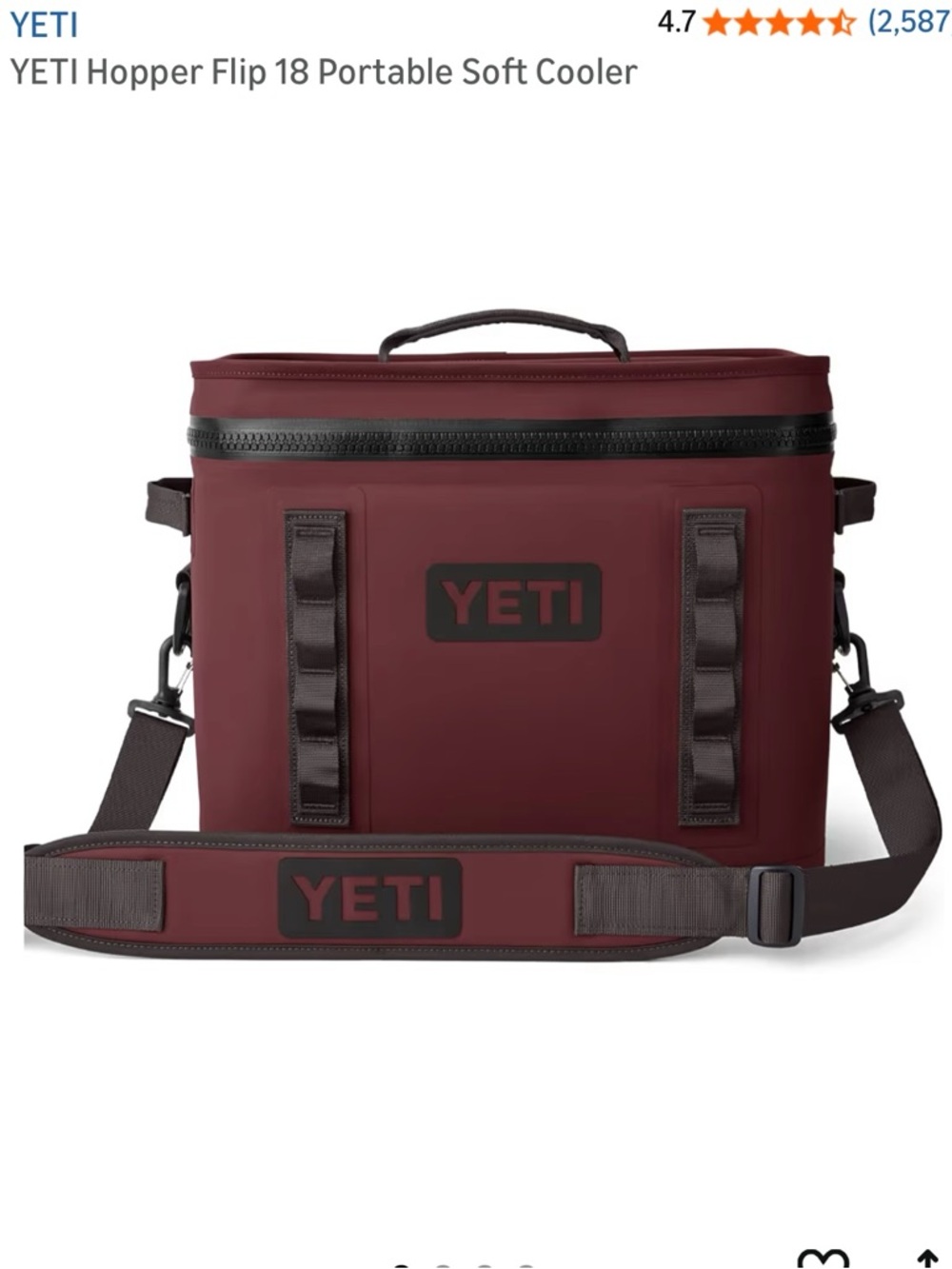 Yeti Hopper Flip 18 Portable Soft Cooler in Maroon with Dark Gray Accents